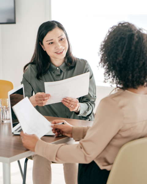 Employer interviewing potential candidate